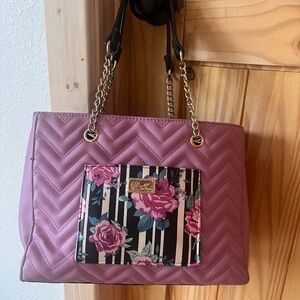 Betsey Johnson lilac and rose shoulder bag